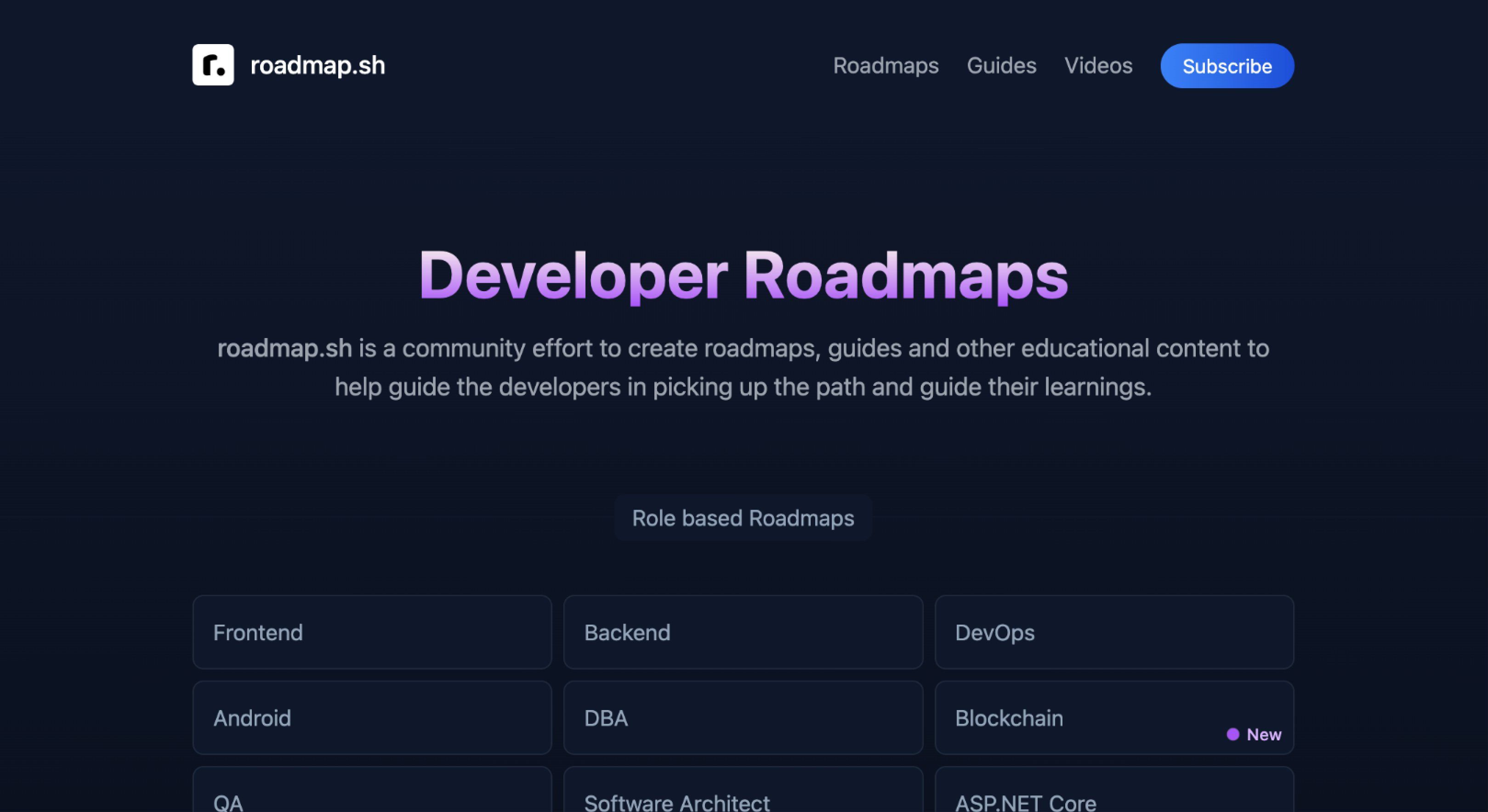 roadmap.sh 2.0 website